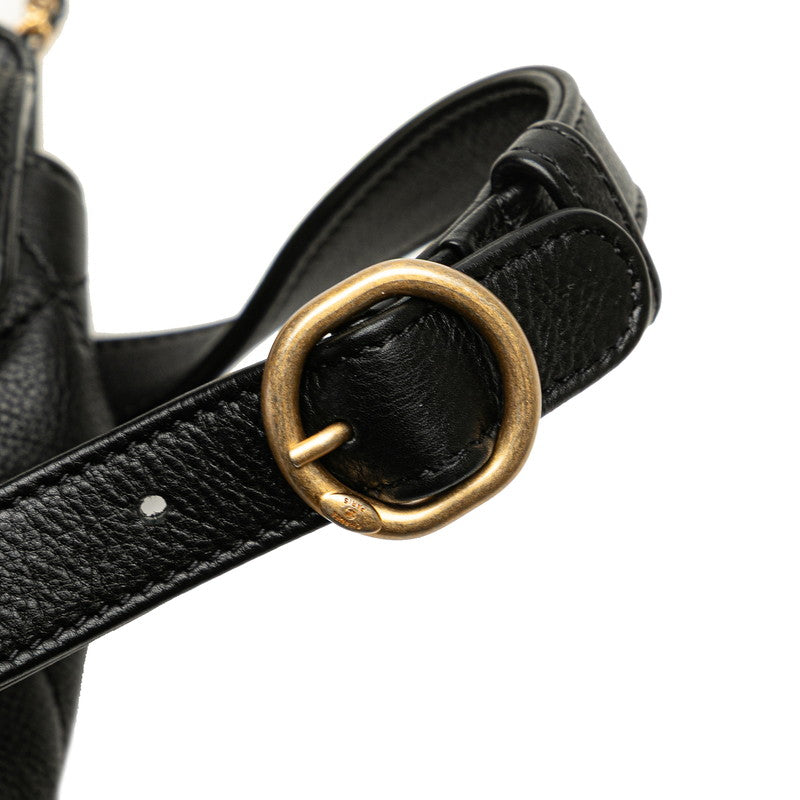 シャネル ココマーク マトラッセ ボディバッグ ウエストバッグ ポーチ 2WAY ブラック ラムスキン レディース CHANEL 【中古】