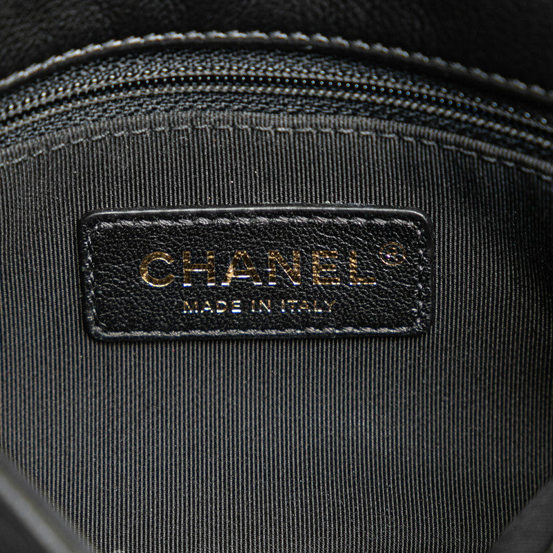 シャネル ココマーク マトラッセ ボディバッグ ウエストバッグ ポーチ 2WAY ブラック ラムスキン レディース CHANEL 【中古】