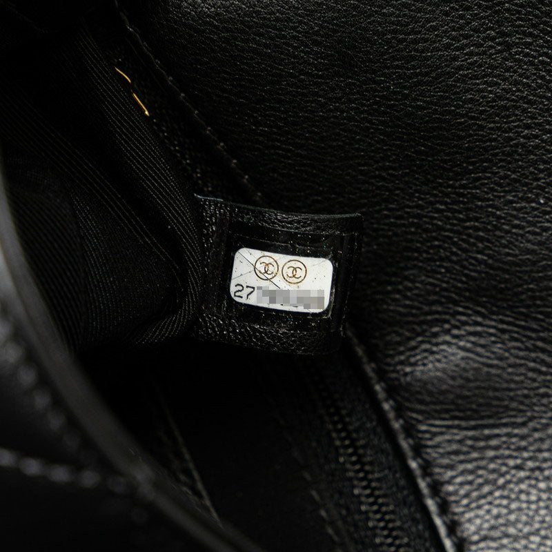 シャネル ココマーク マトラッセ ボディバッグ ウエストバッグ ポーチ 2WAY ブラック ラムスキン レディース CHANEL 【中古】