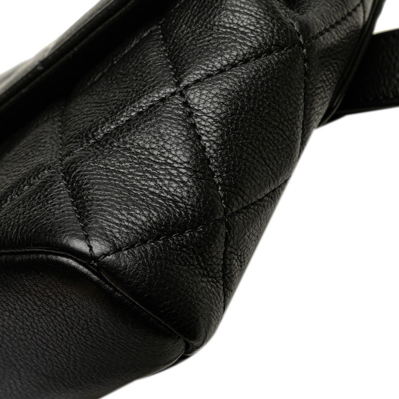 シャネル ココマーク マトラッセ ボディバッグ ウエストバッグ ポーチ 2WAY ブラック ラムスキン レディース CHANEL 【中古】