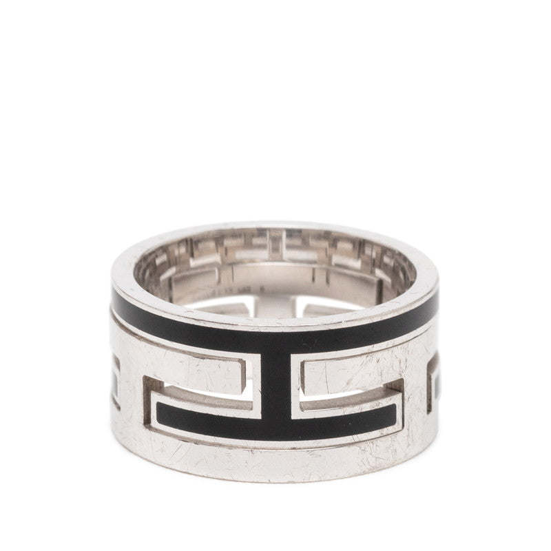 エルメス ムーブアッシュ リング 指輪 #51 シルバー ブラック SV925 シルバー メンズ HERMES 【中古】