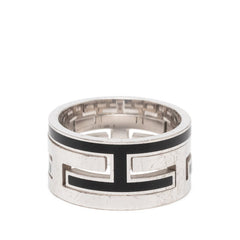 エルメス ムーブアッシュ リング 指輪 #51 シルバー ブラック SV925 シルバー メンズ HERMES 【中古】