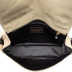 シャネル チョコバー 斜め掛け ショルダーバッグ A16735 ベージュ ブラック レザー レディース CHANEL 【中古】