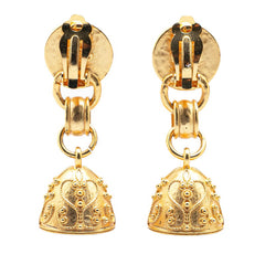シャネル ヴィンテージ ココマーク グリポア 鐘 ベル モチーフ イヤリング ゴールド レッド メッキ レディース CHANEL 【中古】