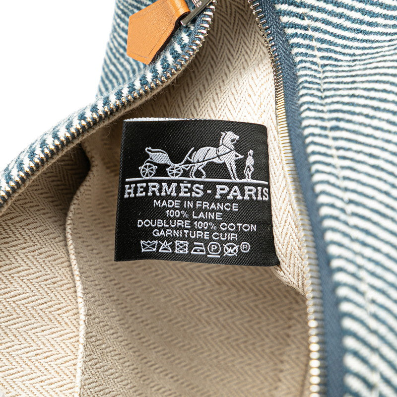 エルメス ブリッド ア ブラックPM ハンドバッグ ポーチ ネイビー カーキ トワルオフィシエ レディース HERMES 【中古】