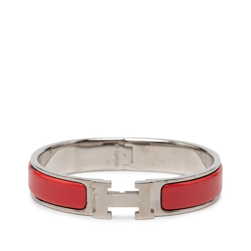 エルメス クリックH PM バングル シルバー レッド メタル レディース HERMES 【中古】