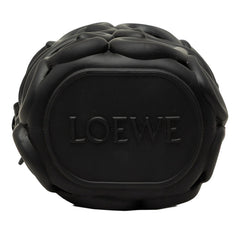 ロエベ アナグラム インフレーテッドポケット 斜め掛け ショルダーバッグ ブラック ラバー レザー レディース LOEWE 中古