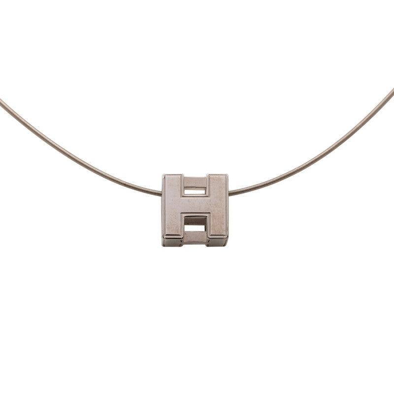 エルメス カージュ ド アッシュ Hキューブ ネックレス シルバー メタル レディース HERMES 【中古】