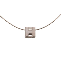 エルメス カージュ ド アッシュ Hキューブ ネックレス シルバー メタル レディース HERMES 【中古】