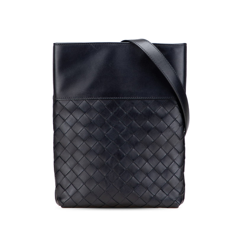 ボッテガヴェネタ イントレチャート ショルダーバッグ ブラック レザー レディース BOTTEGAVENETA 【中古】