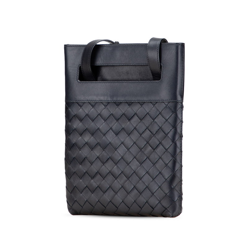 ボッテガヴェネタ イントレチャート ショルダーバッグ ブラック レザー レディース BOTTEGAVENETA 【中古】