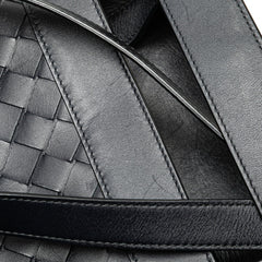 ボッテガヴェネタ イントレチャート ショルダーバッグ ブラック レザー レディース BOTTEGAVENETA 【中古】