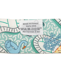 エルメス ツイリー SPLASH PARK スカーフ ブルー マルチカラー シルク レディース HERMES 【中古】