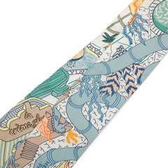 エルメス ツイリー SPLASH PARK スカーフ ブルー マルチカラー シルク レディース HERMES 【中古】