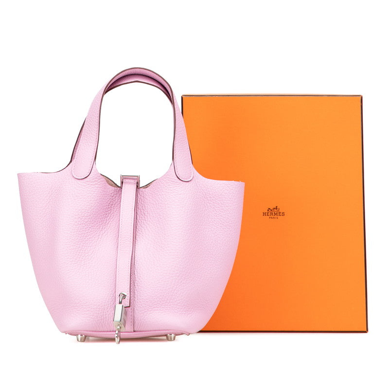 エルメス ピコタンロックPM ハンドバッグ モーヴシルベストル ピンク トリヨンクレマンス レディース HERMES 【中古】
