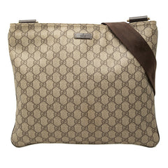 グッチ GGスプリーム 斜め掛け ショルダーバッグ 201446 ベージュ ブラウン PVC レディース GUCCI 【中古】