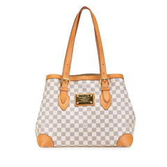 ルイ ヴィトン ダミエ アズール ハムステッドMM ワンショルダーバッグ トートバッグ N51206 ホワイト PVC レザー レディース LOUIS VUITTON 【中古】