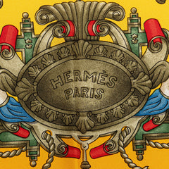 エルメス カレ90 VOILES DE LUMIERE 光の帆船 スカーフ イエロー マルチカラー シルク レディース HERMES 【中古】