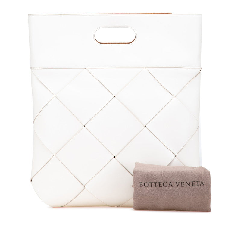 ボッテガヴェネタ マキシイントレチャート ハンドバッグ ホワイト レザー レディース BOTTEGAVENETA 【中古】