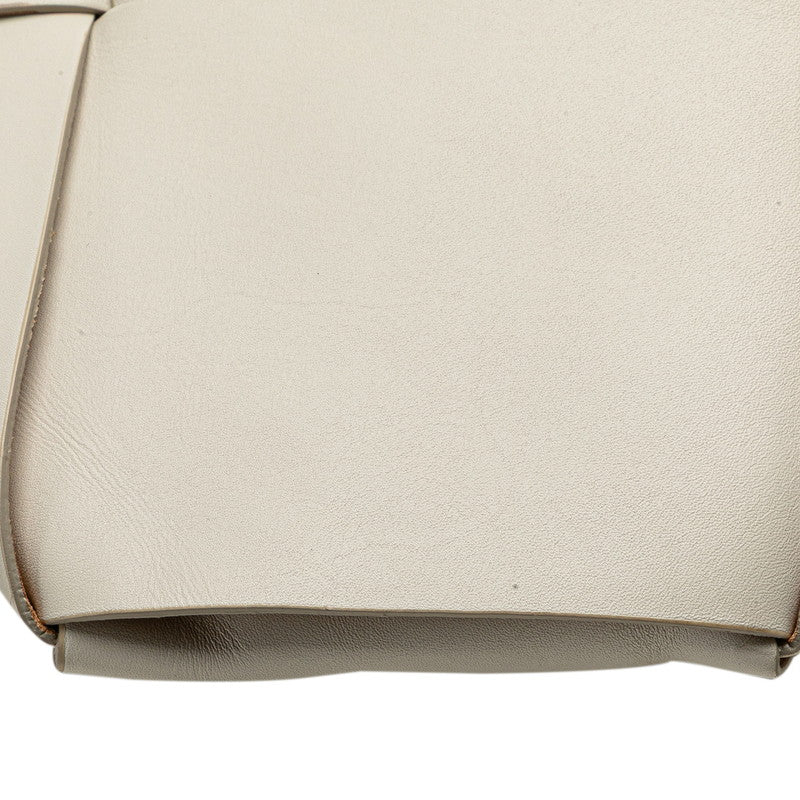 ボッテガヴェネタ マキシイントレチャート ハンドバッグ ホワイト レザー レディース BOTTEGAVENETA 【中古】