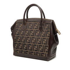 フェンディ ズッカ ハンドバッグ ショルダーバッグ 2WAY ブラウン キャンバス レザー レディース FENDI 中古