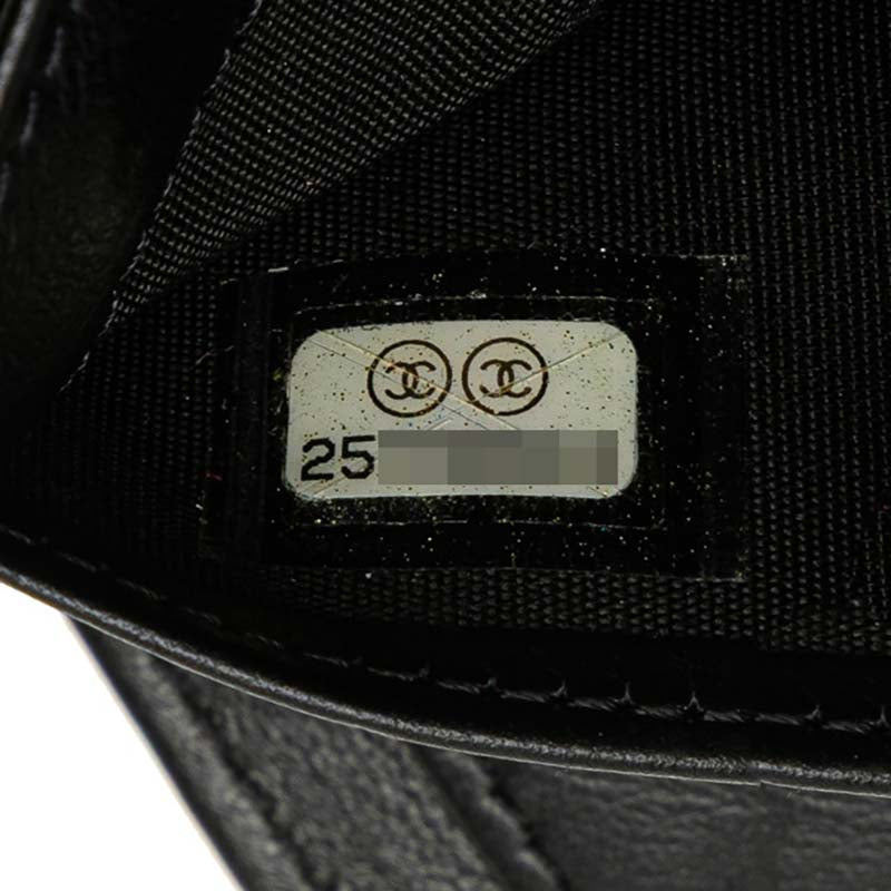 シャネル ボーイシャネル 長財布 ブラック アンティークゴールド金具 キャビアスキン レディース CHANEL 【中古】