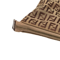 フェンディ ズッキーノ トートバッグ ハンドバッグ 88BH138 ブラウン キャンバス レザー レディース FENDI 【中古】