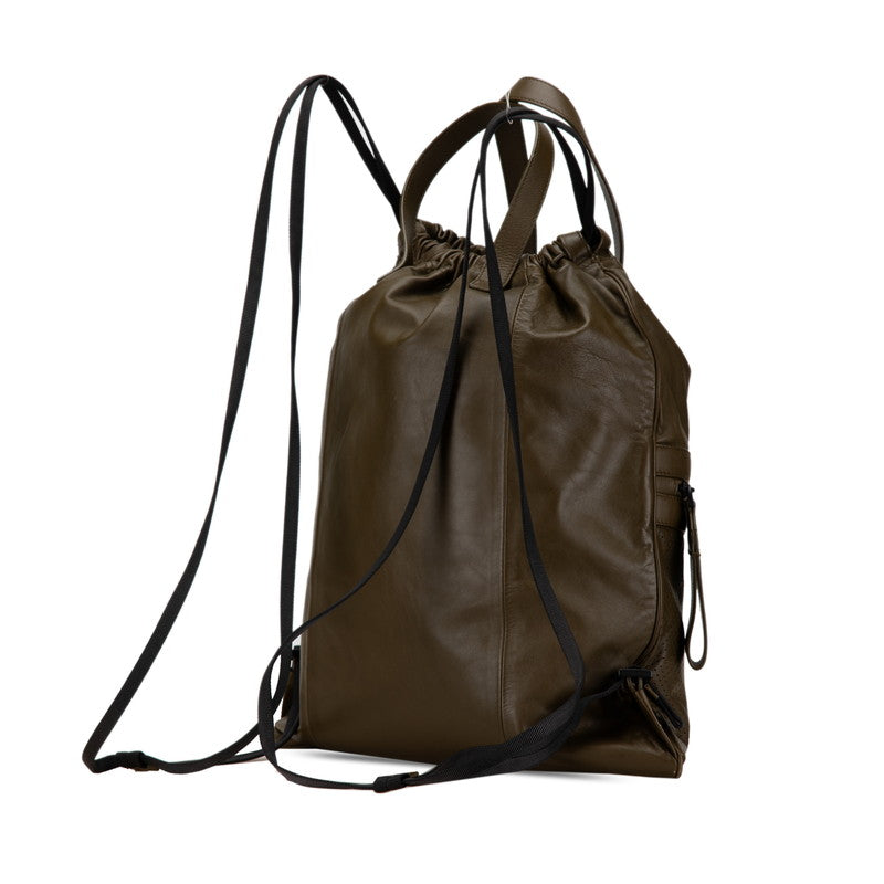 ボッテガヴェネタ レッジェーロ リュック バックパック 567222 カーキ レザー レディース BOTTEGAVENETA 【中古】