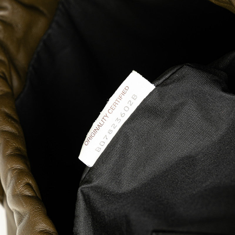 ボッテガヴェネタ レッジェーロ リュック バックパック 567222 カーキ レザー レディース BOTTEGAVENETA 【中古】