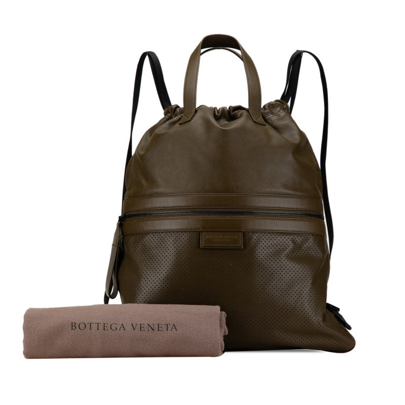 ボッテガヴェネタ レッジェーロ リュック バックパック 567222 カーキ レザー レディース BOTTEGAVENETA 【中古】