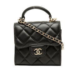 シャネル ココマーク ミニマトラッセ チェーン ショルダーバッグ AP2682 ブラック ゴールド ラムスキン レディース CHANEL 中古