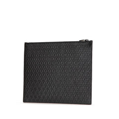 サンローラン YSLロゴ型押し クラッチバッグ ブラック レザー レディース SAINT LAURENT 【中古】