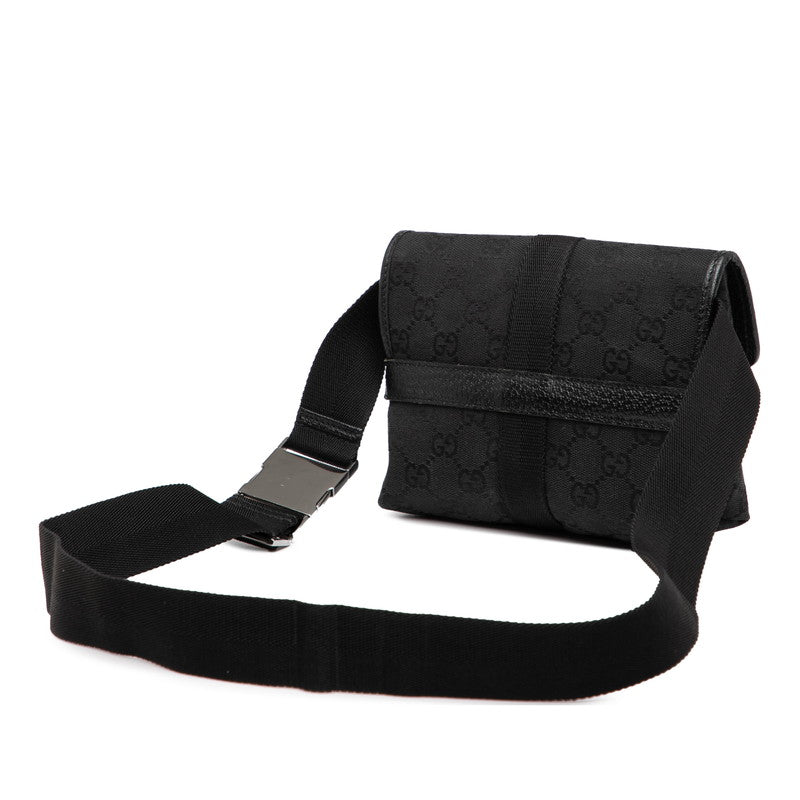 グッチ GGキャンバス ボディバッグ ウエストバッグ 131236 ブラック キャンバス レザー レディース GUCCI 【中古】