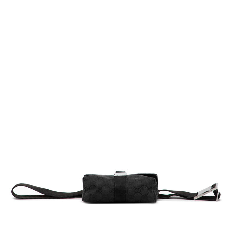 グッチ GGキャンバス ボディバッグ ウエストバッグ 131236 ブラック キャンバス レザー レディース GUCCI 【中古】