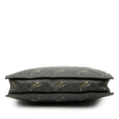 グッチ GGスプリーム シェリーライン タイガー トートバッグ ショルダーバッグ 2WAY 495559 ブラック PVC レザー レディース GUCCI 【中古】