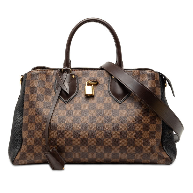 ルイ ヴィトン ダミエ ノルマンディー ハンドバッグ ショルダーバッグ 2WAY N41487 ブラウン PVC レザー レディース LOUIS VUITTON 【中古】