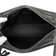 ルイ ヴィトン モノグラム カモフラージュ ソフトトランク 斜め掛け ショルダーバッグ M56428 カーキ ブラック ナイロン レザー レディース LOUIS VUITTON 中古