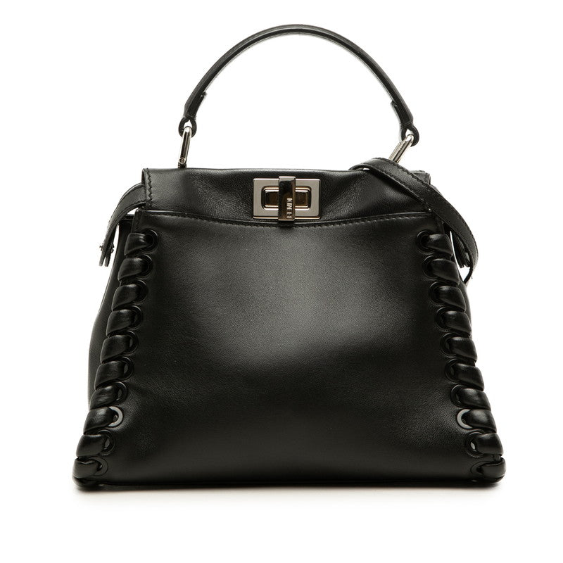 フェンディ ピーカブー ミニ ハンドバッグ ショルダーバッグ 2WAY 8BN244 ブラック レザー レディース FENDI 中古
