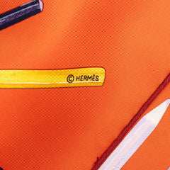 エルメス カレ90 A VOS CRAYONS さあ色鉛筆を出して スカーフ 大判スカーフ レッド系 シルク レディース HERMES 中古