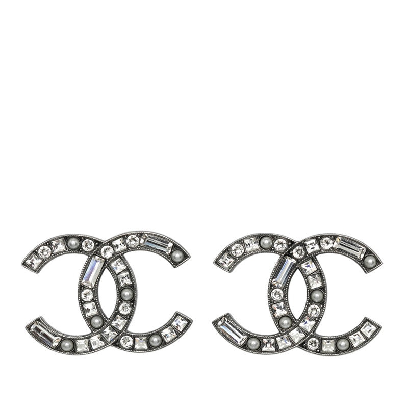 シャネル ココマーク ラインストーン ピアス シルバー メタル レディース CHANEL 【中古】