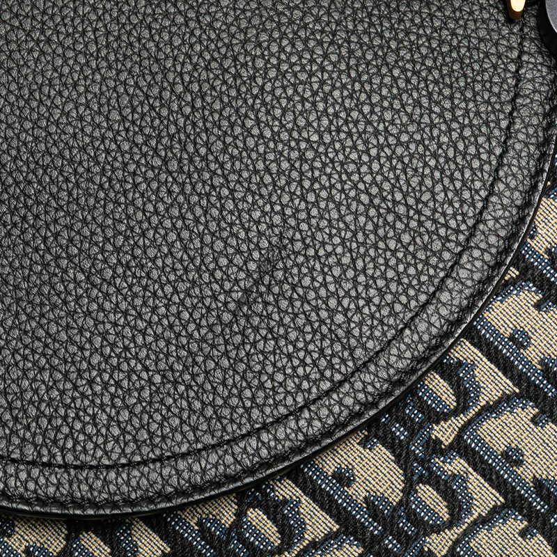 ディオール オブリーク サドル クラッチバッグ ネイビー ブラック ベージュ キャンバス レザー レディース Dior 【中古】