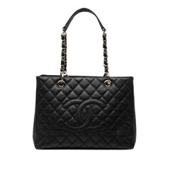 シャネル マトラッセ ココマーク GST グランドショッピング チェーントートバッグ ブラック キャビアスキン レディース CHANEL 【中古】