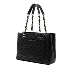 シャネル マトラッセ ココマーク GST グランドショッピング チェーントートバッグ ブラック キャビアスキン レディース CHANEL 【中古】