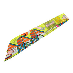 エルメス ツイリー SANGLES EN ZIGZAG ジグザグのサングル スカーフ マルチカラー シルク レディース HERMES 【中古】