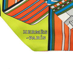 エルメス ツイリー SANGLES EN ZIGZAG ジグザグのサングル スカーフ マルチカラー シルク レディース HERMES 【中古】