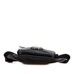 グッチ インターロッキングG ウエストバッグ ボディバッグ 575857 ブラック レザー レディース GUCCI 【中古】
