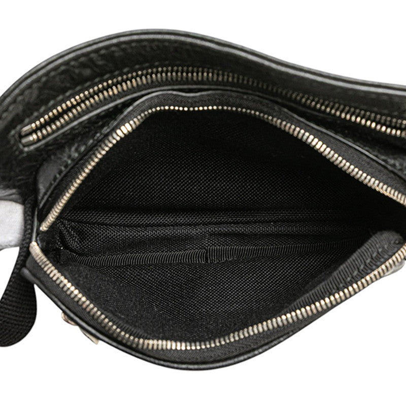 グッチ インターロッキングG ウエストバッグ ボディバッグ 575857 ブラック レザー レディース GUCCI 【中古】