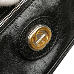 グッチ インターロッキングG ウエストバッグ ボディバッグ 575857 ブラック レザー レディース GUCCI 【中古】