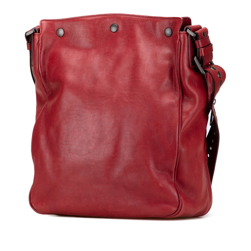 ボッテガヴェネタ イントレチャート ショルダーバッグ レッド レザー レディース BOTTEGAVENETA 【中古】