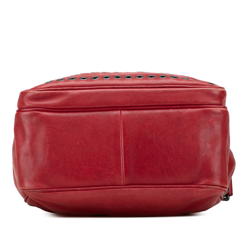 ボッテガヴェネタ イントレチャート ショルダーバッグ レッド レザー レディース BOTTEGAVENETA 【中古】